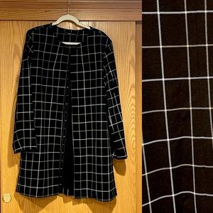 Amanda + Chelsea Collarless Blazer Dress Jacket, Black, Sz 2X